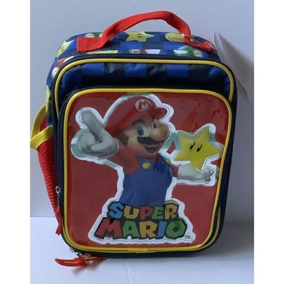 Super Mario Kids Insulated Reusable Lunch Bag w/Mesh Water Bottle Pocket - Picture 5 of 5